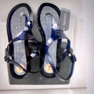 Nautical Women’s Jelly Sandal Flip flop with Back Strap Thong. Size 7